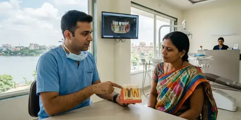 Dental implant consultation with dentist in Bhopal