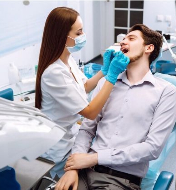 Oral health checkup at clinic